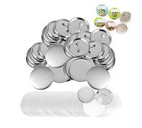 Machine à Badge, 300pcs pièces de matériaux d'approvisionnement de bouton d'agrafage en métal épinglé blanc for le fabricant de bouton d'insigne(32MM)