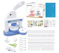 Machine a Badge 38+55+coeur,Machine à Faire des Badges Avec 85 Accessoires et Cutter Circulaire,Pin's Personnalisable,Press à Badge Convient Pour Les Fêtes, Les Cadeaux Pour Enfants, Les Adultes