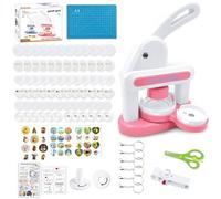 Machine a Badge 38+55+coeur,Machine à Faire des Badges Avec 85 Accessoires et Cutter Circulaire,Pin's Personnalisable,Press à Badge Convient Pour Les Fêtes, Les Cadeaux Pour Enfants, Les Adultes