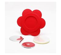 Machine à Badge, 58mm tournesol Badge matériel Badge consommables publicité cadeau matériel vierge bricolage fabrication de Badge Machine artisanat 50 ensembles(Rot)