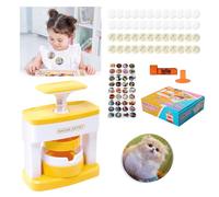 Machine à Badge Enfant, Badge Maker Enfant Machine A Faire Des Badges Badgeuse Machine Kit De Fabrication De Badges Avec 48 Papiers à Motifs Et 48 Badges Diy Badge Maker Presse Badge