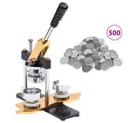 vidaXL Machine à Badges avec 500 Pièces de Bouton à Epingle Badges de Bricolage Fabrication de Badges de Boutons Presse à Badges 25 mm