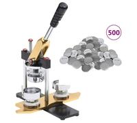 Machine à Badges avec 500 Pièces de Bouton à Epingle Badges de Bricolage Fabrication de Badges de Boutons Presse à Badges 37 mm