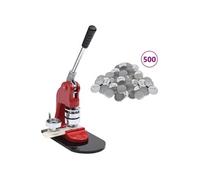 vidaXL Machine à badges avec 500 boutons à épingle 58 mm Rouge