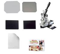 Machine à badges - Créateur d'aimants rectangulaires pour réfrigérateur avec photo + massicot + kit de 100 consommables pour souvenirs d'événements et loisirs créatifs (200 matériaux inclus)