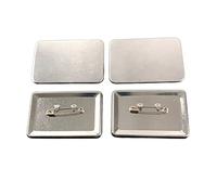 Machine à badges Métal Retour Blanc 60 * 40 MM Taille Carré Bouton Badge Matériel Composants Sans Images 100 pcs Fournitures pour boutons