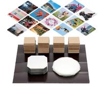 Machine à badges pour aimants de réfrigérateur - Kit complet avec film transparent, coques métalliques, aimants, carton 50 x 50 mm, 1000 ensembles de fournitures de bricolage