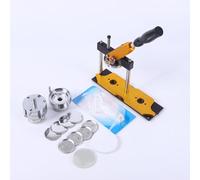 Machine à Badges Rotative, Kit de Fabrication de Badges à Boutons, avec 100 Jeux de Boutons Métalliques Personnalisés, pour Boucles à Ardillon, Nœuds, Porte-Clés et Décapsuleurs(75mm/3in)