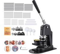 Machine à Badges-VEVOR-3-en-1 32/58/75 mm-avec 300 Kits de Consommables-pour DIY Épinglettes-Noir
