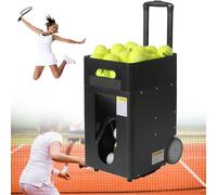 Machine à balles de tennis avec application et télécommande, capacité de 50 balles, max 90 km/h, endurance de 4 heures, exercices personnalisés pour Topspin et Backspin, parfaite pour les débutants en