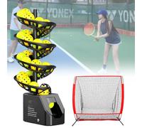 Machine à balles de tennis avec plusieurs modes, hauteur réglable, capacité de 33 balles, autonomie de la batterie de 10 heures, télécommande, idéal pour le développement des compétences