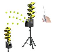 Machine à balles de tennis avec télécommande, lanceur automatique à 33 balles, vitesse et hauteur réglables pour l'entraînement en solo et l'entraînement des entraîneurs