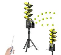 Machine à balles de tennis avec télécommande, lanceur automatique de 33 balles, vitesse et hauteur réglables pour l'entraînement en solo ou le coaching, parfait pour l'entraînement