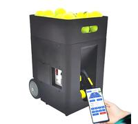 Machine à balles de tennis avec télécommande, vitesse double mode 10-60 km/h, capacité de 50 balles, autonomie de 4 heures, parfait pour l'entraînement et la pratique