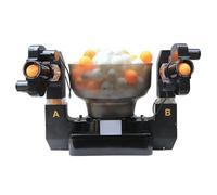 Machine à balles de tennis de table à double tête, robot de tennis de table avec 36 effets de rotation différents, avec angle de frappe réglable, peut contenir 100 balles de tennis de table (balles
