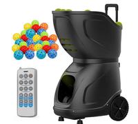 Machine à Balles De Tennis Et Padel, Lanceur De Balle De Tennis pour Entraînement Professionnel avec 100 Balles De Pickleball, Pressurisateur De Balle De Padel, Double Commande Via App & Téléco Black