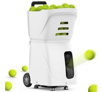 Machine à balles de tennis portable, lanceur automatique pour entraînement en solo, angle réglable, vitesse, rotation, capacité de 100 balles - Pratique sportive pour débutants, rouge