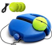 Machine à balles de tennis Solo Tenni Trainer - Balle de rebond élastique avec corde anti-enchevêtrement - Kit d'équipement pour débutants (bleu)