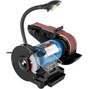 Machine à bande de meule de bureau de 6 pouces, 250W avec lampe, couteau, banc de polissage, meuleuse à bois, ponceuse à bande à disque