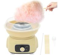 Machine à barbe à papa, 500 W, avec cuillère en plastique et 10 bâtonnets en bambou, sucre 1850 tr/min pour machine à barbe à papa, machine à bonbons en coton, pour fête d'anniversaire d'enfant,