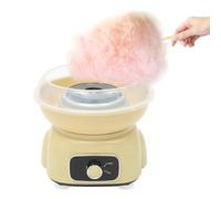 Machine à Barbe à Papa 500W Cotton Candy Maker Amovible,Température et Vitesse Réglables Avec 10 Bâtons en Bambou et en Plastique,Pour Sucre Blanc, Sucre Coloré, Sucre Concassé, Glaçage Fin (jaune)