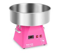 Royal Catering RCZK-1030-W-R Machine a Barbe a Papa Professionnelle (Ø 52 cm, 1200 W, 1 portion / 30 s, Acier Inoxydable) Rose