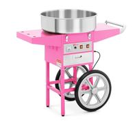 Machine A Barbe A Papa Appareil A Barbapapa Acier Inox Pro +Chariot Roues 52Cm