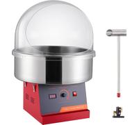 Machine à barbe à papa électrique - 1 kW - Barbe à papa commerciale avec couvercle - Bol en acier inoxydable & cuillère à sucre - Idéal pour les anniversaires des enfants et les fêtes de famille - Rou