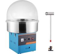 Machine à barbe à papa électrique - 1 kW - Barbe à papa commerciale avec couvercle - bol en acier inoxydable - pelle à sucre - tiroir - pour les anniversaires des enfants et les fêtes de famille - Ble