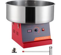 Machine à barbe à papa électrique 1000 W - Barbe à papa commerciale avec bol en acier inoxydable & cuillère à sucre - Idéal pour les anniversaires d'enfants & les fêtes de famille (Rouge)