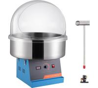 Machine à barbe à papa électrique - 1000 W - Machine à sucre commerciale avec couvercle et bol en acier inoxydable - Parfait pour les fêtes et les réunions de famille - Bleu