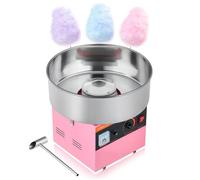 VEVOR Machine à Barbe à Papa 1000 W Bol en Acier Inoxydable de 38 cm Rose