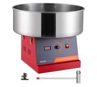 VEVOR Machine à barbe à papa électrique commerciale 1000 W bol inox cuillère à sucre (rouge)