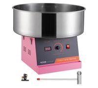 VEVOR Machine à barbe à papa électrique, 1000W, appareil à barbe à papa commercial avec bol en acier inoxydable et cuillère à sucre, parfait pour maison, anniversaire d'enfant, fête de famille (rose)