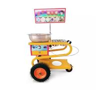 machine à barbe à papa Machine à barbe papa commerciale, électrique gaz de type S, entièrement automatique, tréfilage couleur, petit chariot