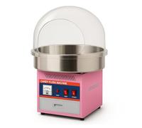 Machine à Barbe à Papa Professionnelle avec Bulle de Protection - 1,8 kg/h, Acier Inox, Cuve 50 cm - Thermostat Réglable - Idéale Événements, Fêtes, Kermesses