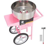 VEVOR Machine à Barbe à Papa Professionnelle avec Chariot 1000 W Appareil à Barbe à Papa Commercial 6 PCs/min Bol en Inox Alimentaire Température 95,8-233,3 °C pour Faire Bonbons Fête Anniversaire