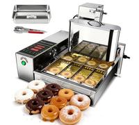 Machine à beignets automatique, machine commerciale à beignets 4/6 rangées avec retournement automatique, friteuse électrique à beignets à contrôle intelligent 1800 pcs/h pour boulangeries 4-rows