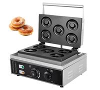 Machine à Beignets électrique, 1550 W, Antiadhésive, à Double Face, Température Réglable De 50 à 300 °c, Gaufrier En Acier Inoxydable Pour Cuisine Et Restaurant 5-Hole
