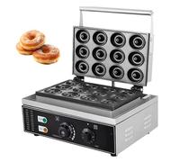 Machine à Beignets électrique, 1550 W, Antiadhésive, à Double Face, Température Réglable De 50 à 300 °c, Gaufrier En Acier Inoxydable Pour Cuisine Et Restaurant 12-Hole