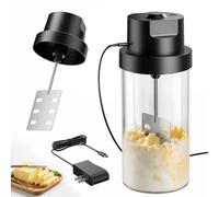 Machine à beurre électrique - 1,77 l - Pot en verre - Kit de fabrication de | Machine à beurre en acier inoxydable à haute vitesse, baratte électrique pour créer du beurre crémeux frais fait maison en 10