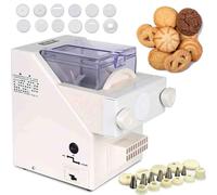 Machine à biscuits électrique,Appareil à biscuits,8 buses variées + 6 moules, vitesse 50-60rpm pour pressage rapide,pour préparer des snacks quotidiens et biscuits de fête