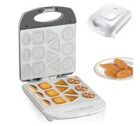 Machine À Biscuits Électrique, Presse À Biscuits 140 W, Machine À Biscuits Antiadhésive avec Indicateur Led, pour Faire 4 Crêpes de Formes Différentes, pour les Desserts du Petit Déjeuner