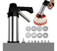 Machine à biscuits - Hachoir à viande manuel, hygiénique et robuste | Machine à churros creux avec sac de plastification réutilisable, huit becs de plastification, minute pour le petit déjeuner des