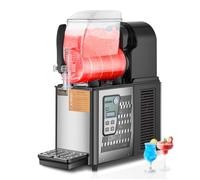 VEVOR Machine à Granité Commerciale 1x4 L, Machine à Boissons Glacées en Acier Inoxydable de 16 Tasses, Distributeur de Boissons Frappées Granitas Margarita Smoothie, pour Restaurants Cafés Bars