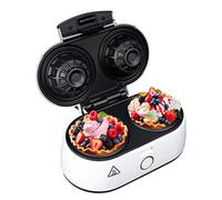 Machine à bols de gaufres - Adler AD3062 1400W pour desserts sucrés et tartelettes salées - Revêtement antiadhésif