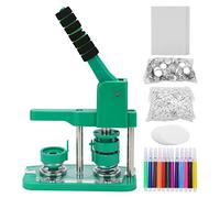 Machine à boutons - 32 mm - Kit de perforatrices pour badges - Cadeau DIY - Accessoires de fabrication de boutons avec 500 pièces de boutons et 12 crayons de couleur