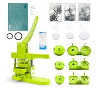 Machine à boutons (58 mm/75 mm/en forme de cœur) Machine à boutons, machine à badges avec 20 pièces de boutons de chaque taille, cutter circulaire, tapis de découpe pour presse à boutons