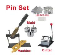 Machine à Boutons L'ensemble combiné de Machine à badges carrés broches/aimants 60x40mm comprend un coupe-moule et 100 ensembles matériaux, Kit complet(Pin set)