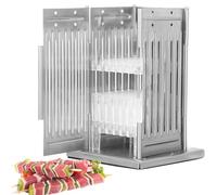 Machine À Brochettes 49 Trous En Acier Inoxydable, Boîte Kebab Barbecue Avec 100 Bâtonnets En Bambou, Hauteur Réglable, Outil Manuel Pour Bœuf, Agneau Et Poulet